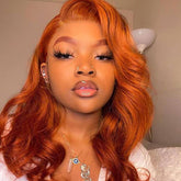 Ginger Orange Body Wave Lace Frontal Wig 200% Density LIVE